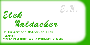 elek maldacker business card